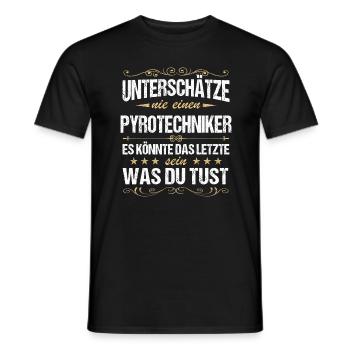 Pyrotechniker Feuerwerk Pyro Sprengmeister Spruch - Männer T-Shirt - Schwarz - Vorne - AI Model Male 178 light (178cm)