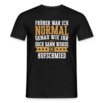 Hufschmied Hufe Schmied Tierhufen Hufeisen Spruch - Männer T-Shirt - Schwarz - Vorne - AI Model Male 178 light (178cm)