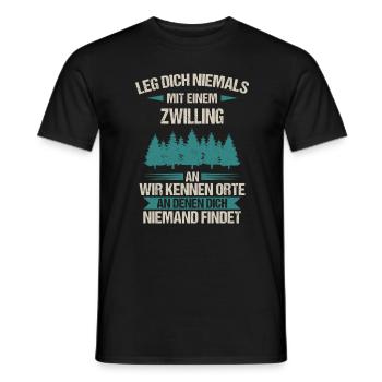 Zwilling Zwillinge Bruder Schwester Spruch - Männer T-Shirt - Schwarz - Vorne - AI Model Male 178 light (178cm)