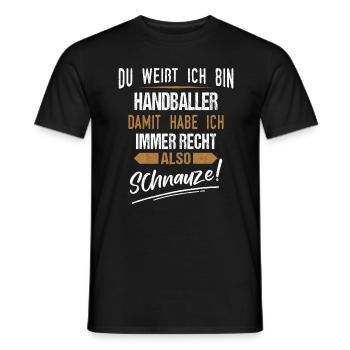 Handball Handballer Handballspieler Spruch - Männer T-Shirt - Schwarz - Vorne - AI Model Male 178 light (178cm)