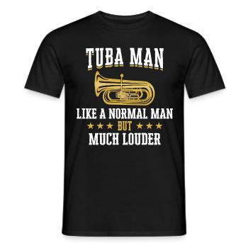 Tuba Tuba Player Instrument Dicton - T-shirt homme - noir - Devant - AI Model Male 178 light (178cm)