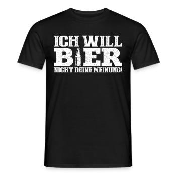 Ich will ein Bier nicht deine Meinung! - Männer T-Shirt - Schwarz - Vorne - AI Model Male 178 light (178cm)