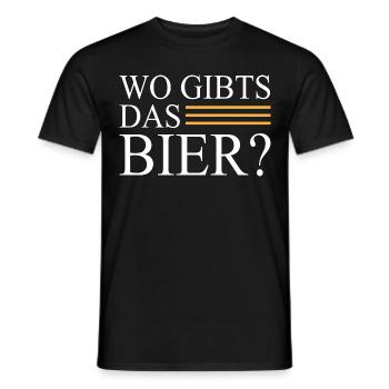 Wo gibts das Bier - Männer T-Shirt - Schwarz - Vorne - AI Model Male 178 light (178cm)