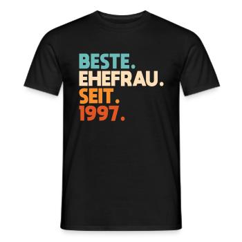 BESTE EHEFRAU SEIT 1997 - Männer T-Shirt - Schwarz - Vorne - AI Model Male 178 light (178cm)