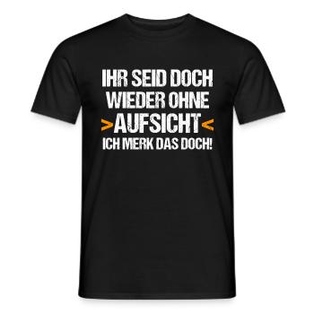 OHNE AUFSICHT - Männer T-Shirt - Schwarz - Vorne - AI Model Male 178 light (178cm)