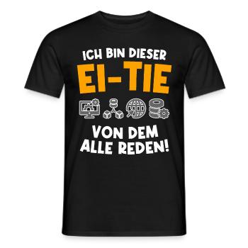 IT Abteilung Techniker Ei-Tie Computer Netzwerk - Männer T-Shirt - Schwarz - Vorne - AI Model Male 178 light (178cm)