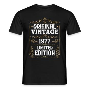 46th Birthday Limited Edition Vintage 1977 46 - Men's T-Shirt - black - Front - AI Model Male 178 light (178cm)