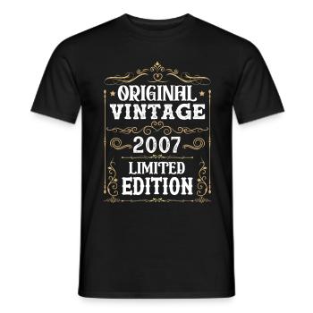 16. Geburtstag Limited Edition Vintage 2007 16 - Männer T-Shirt - Schwarz - Vorne - AI Model Male 178 light (178cm)
