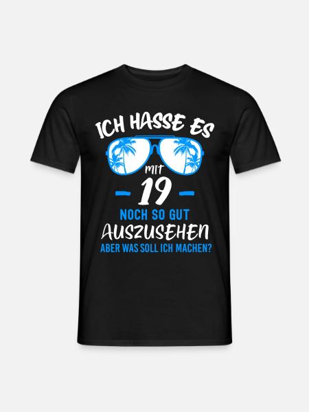 19. Geburtstag 19 - Männer T-Shirt - Schwarz