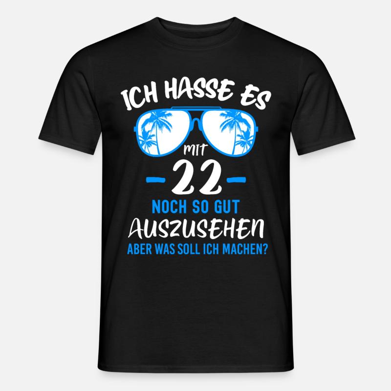 22. Geburtstag 22 - Männer T-Shirt - Schwarz