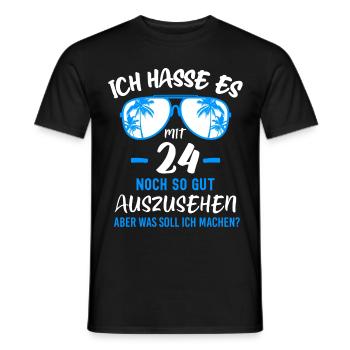 24. Geburtstag 24 - Männer T-Shirt - Schwarz - Vorne - AI Model Male 178 light (178cm)