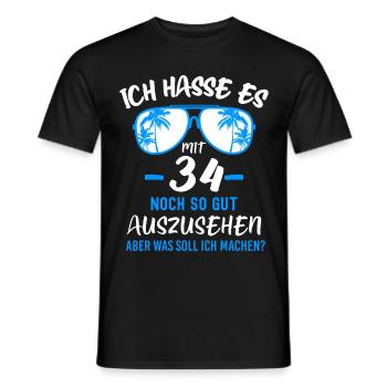 34. Geburtstag 34 - Männer T-Shirt - Schwarz - Vorne - AI Model Male 178 light (178cm)