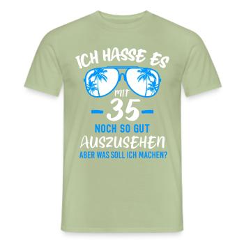 35. Geburtstag 35 - Männer T-Shirt - Sage - Vorne - AI Model Male 178 light (178cm)