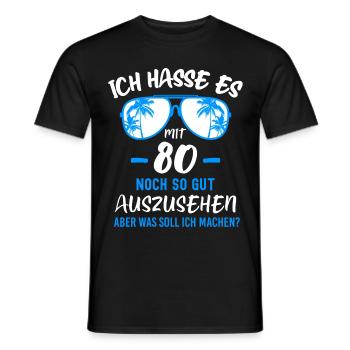80. Geburtstag 80 - Männer T-Shirt - Schwarz - Vorne - AI Model Male 178 light (178cm)