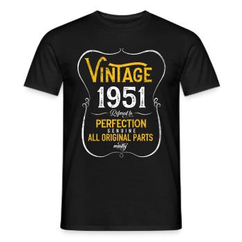 Birthday 72 Birthday born 1951 - Men's T-Shirt - black - Front - AI Model Male 178 light (178cm)