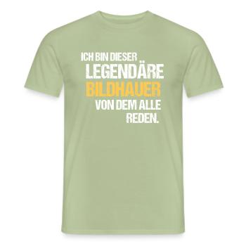 Bildhauer Legende Skulpturen schnitzen - Männer T-Shirt - Sage - Vorne - AI Model Male 178 light (178cm)