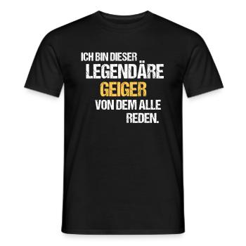Geiger Legende Geige - Männer T-Shirt - Schwarz - Vorne - AI Model Male 178 light (178cm)