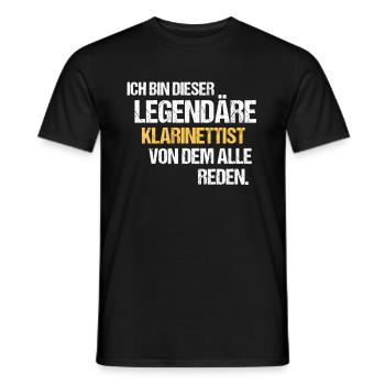 Klarinettist Legende Klarinette - Männer T-Shirt - Schwarz - Vorne - AI Model Male 178 light (178cm)