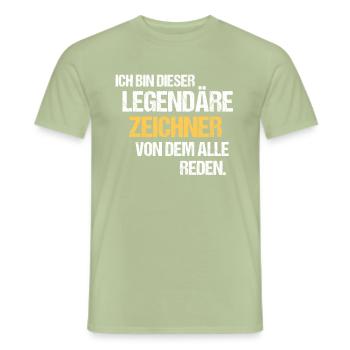 Zeichner Legende Zeichnen - Männer T-Shirt - Sage - Vorne - AI Model Male 178 light (178cm)
