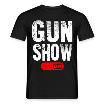 Gun Show Mode ON - T-shirt homme - noir - Devant - AI Model Male 178 light (178cm)