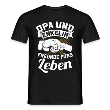 Grand-père et petite-fille - amis pour la vie - T-shirt homme - noir - Devant - AI Model Male 178 light (178cm)