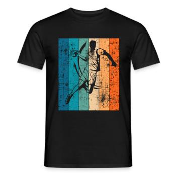 Cadeau vintage de handball joueur rétro handball - T-shirt homme - noir - Devant - AI Model Male 178 light (178cm)