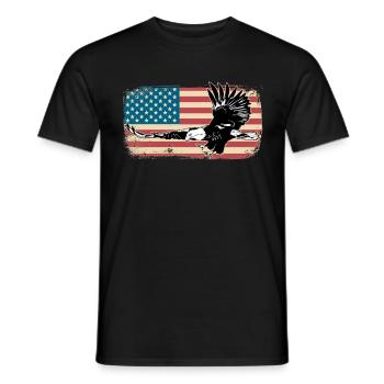 Aigle usa amérique tête d'aigle amérique cadeau - T-shirt homme - noir - Devant - AI Model Male 178 light (178cm)