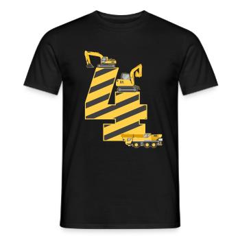 4. Geburtstag Baustelle Bagger Jahre Geschenkidee - Männer T-Shirt - Schwarz - Vorne - AI Model Male 178 light (178cm)