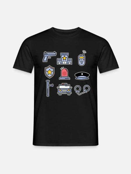 Police Collection Kids Policeman Cop Gift - Men's T-Shirt - black