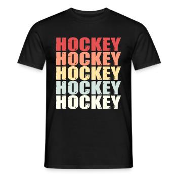 Cadeau de gardien de but de rondelle de sport de hockey sur gazon rétro de hockey - T-shirt homme - noir - Devant - AI Model Male 178 light (178cm)