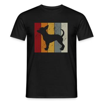 Chihuahua Retro Hund Hundeliebhaber Welpe Geschenk - Männer T-Shirt - Schwarz - Vorne - AI Model Male 178 light (178cm)
