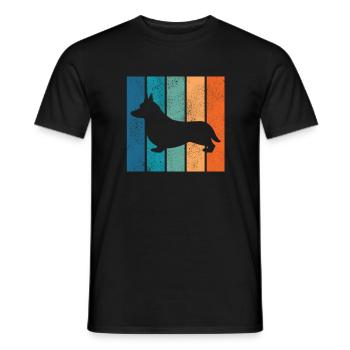 Corgi Retro Welsh Corgi Pembroke Dog Gift - T-shirt homme - noir - Devant - AI Model Male 178 light (178cm)