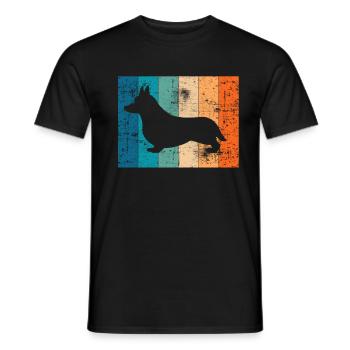 Corgi Retro Welsh Corgi Pembroke Dog Gift - Men's T-Shirt - black - Front - AI Model Male 178 light (178cm)