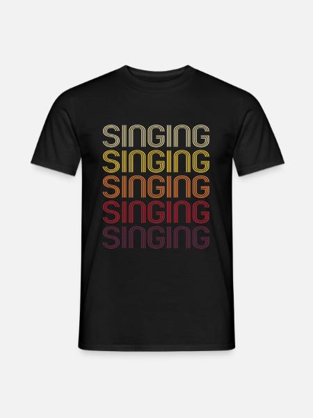 Singen Singing Retro Chor Musik Sänger Geschenk - Männer T-Shirt - Schwarz