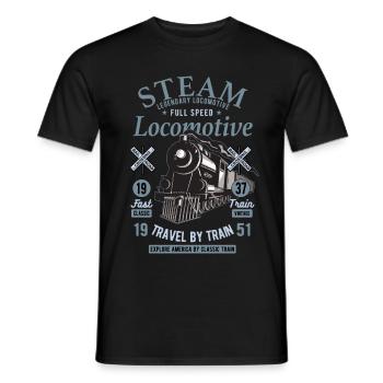 Dampflok Eisenbahn Lokführer - Männer T-Shirt - Schwarz - Vorne - AI Model Male 178 light (178cm)