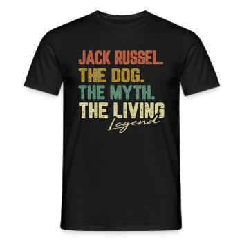 Jack Russel Hund Terrier Mythos Legende Geschenk - Männer T-Shirt - Schwarz - Vorne - AI Model Male 178 light (178cm)