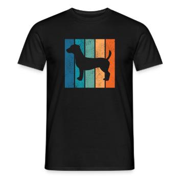 Jack Russel Terrier chien chien amour rétro cadeau - T-shirt homme - noir - Devant - AI Model Male 178 light (178cm)