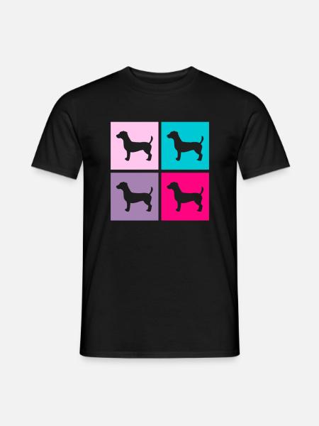 Jack Russel Hund Terrier Retro Geschenk - Männer T-Shirt - Schwarz