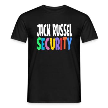Jack Russel Sicherheit Diensthund Spruch Geschenk - Männer T-Shirt - Schwarz - Vorne - AI Model Male 178 light (178cm)