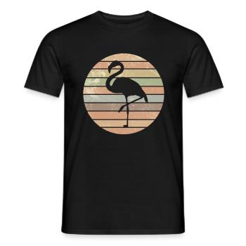 Flamants roses rose flamant rose fête rétro cadeau - T-shirt homme - noir - Devant - AI Model Male 178 light (178cm)