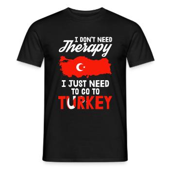 Turquie Thérapie Turk Istanbul Cadeau Turc - T-shirt homme - noir - Devant - AI Model Male 178 light (178cm)