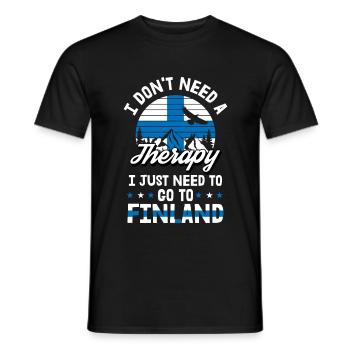 Finlande Therapy Helsinki Home Flag Gift - T-shirt homme - noir - Devant - AI Model Male 178 light (178cm)