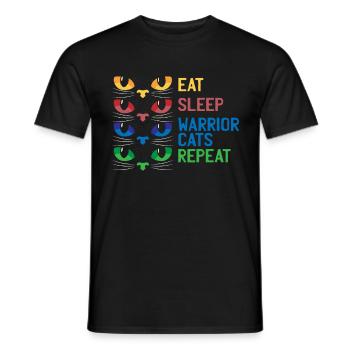 Gaming Cats Eat Sleep Warrior Repeat Gift - Men's T-Shirt - black - Front - AI Model Male 178 light (178cm)