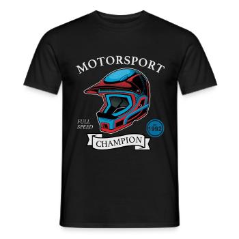 Casque de sport automobile pilote de course voiture de sport - T-shirt homme - noir - Devant - AI Model Male 178 light (178cm)