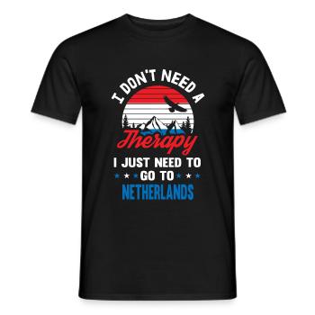 Therapy Netherlands flag Holland gift - Men's T-Shirt - black - Front - AI Model Male 178 light (178cm)