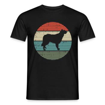 Cadeau rétro de chien de berger de frontière de chien de colley - T-shirt homme - noir - Devant - AI Model Male 178 light (178cm)