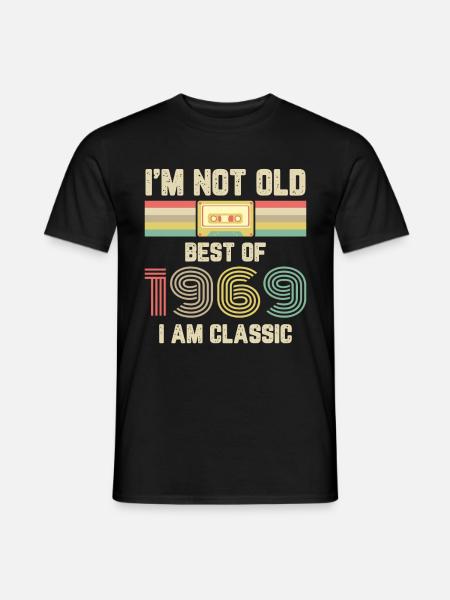 Vintage 1969 Geburtstag Retro Jahrgang Geschenk - Männer T-Shirt - Schwarz