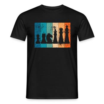 Damier dam schachmatt Roi rétro cadeau - T-shirt homme - noir - Devant - AI Model Male 178 light (178cm)