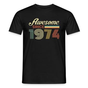 Génial depuis 1974 cadeau vintage rétro - T-shirt homme - noir - Devant - AI Model Male 178 light (178cm)