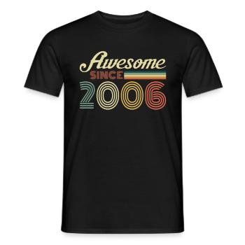 Génial depuis 2006 cadeau vintage rétro - T-shirt homme - noir - Devant - AI Model Male 178 light (178cm)